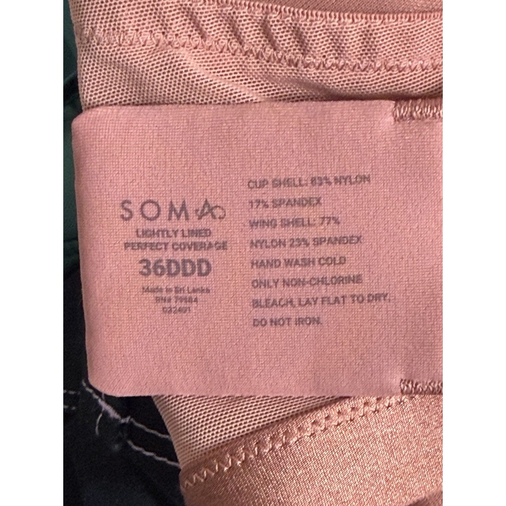 Soma 36DDD LIGHTLY lined Perfect Coverage Bra Pink New - Picture 7 of 7